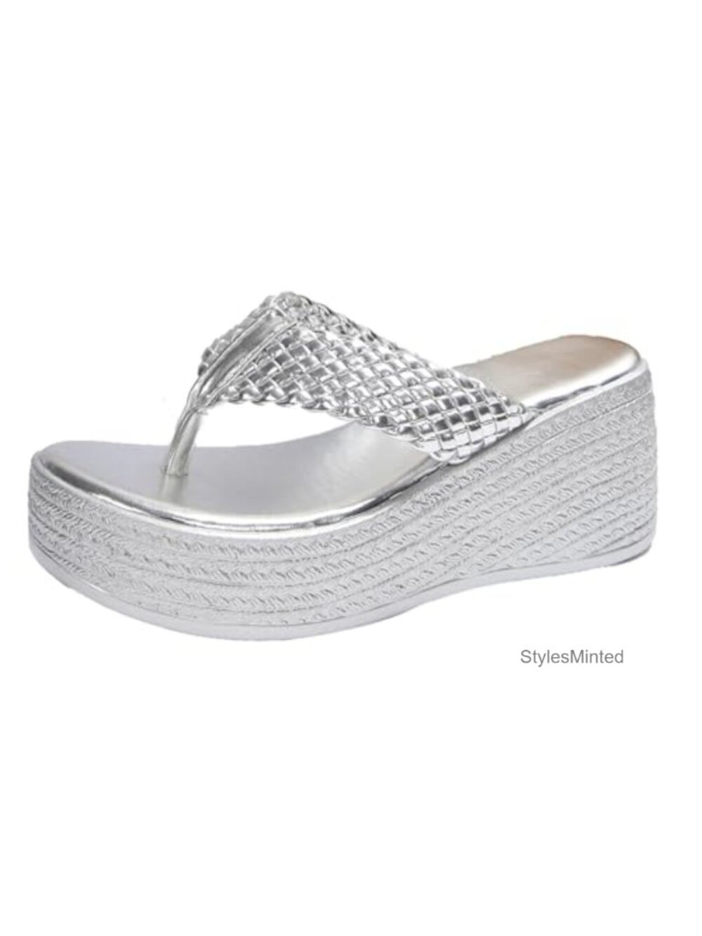 Women's Platform Wedge Sandals Breathable Non-Slip PU Slip On Open Toe Summer